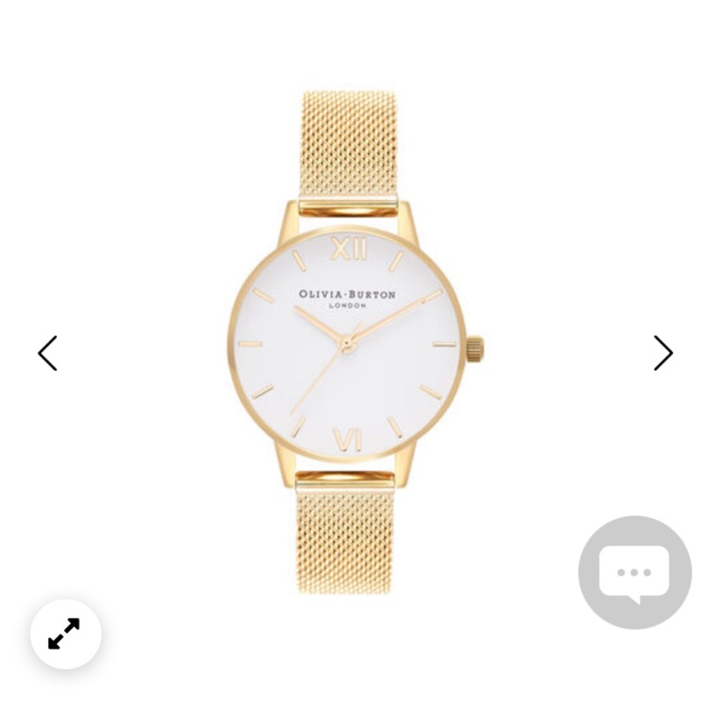 OLIVIA BURTON White Dial Gold Mesh Watch